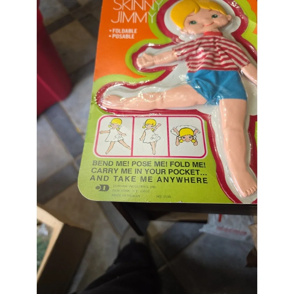 Vtg 1970s Skinny Jinny & Jimmy Doll‎ With Clothes Flat Posable Articulating NIP